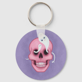 Pastel gothic schedel sleutelhanger