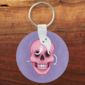 Pastel gothic schedel sleutelhanger (Voorkant)