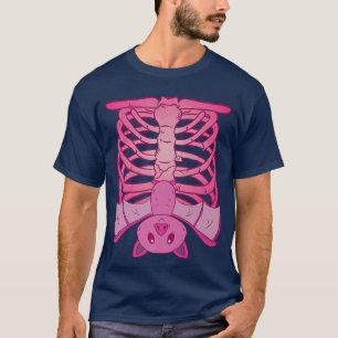 Pastel Gothic Skeleton Hartslag Bat Halloween C T-shirt