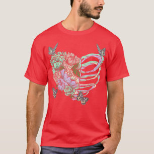 Pastel Gothic Skeleton Heart Otaku Vaporwave Aesth T-shirt