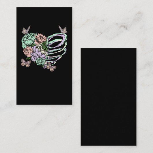 Pastel Gothic Skeleton Heart Otaku Vaporwave Aesth Visitekaartje (Voorkant / Achterkant)