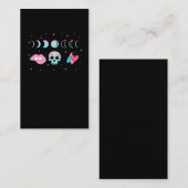 Pastel Gothic Skull Moon Kawaii make up Witch Visitekaartje (Voorkant / Achterkant)