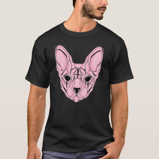Pastel Gothic Sphynx Cat T-shirt (Voorkant)