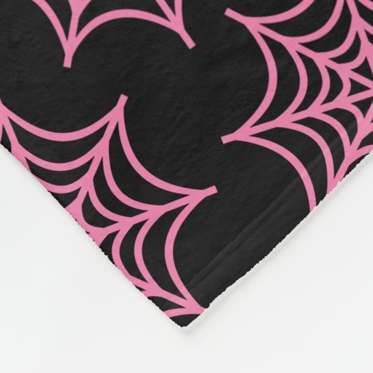 Pastel Gothic Spider Web Roze Fleece Deken (Hoek)