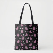 Pastel gothic spookachtige paarse lama patroondraa tote bag (Voorkant)