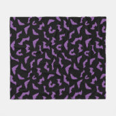 Pastel gothic spookvleermuizen paars zwart fleece deken (Voorkant (Horizontaal))