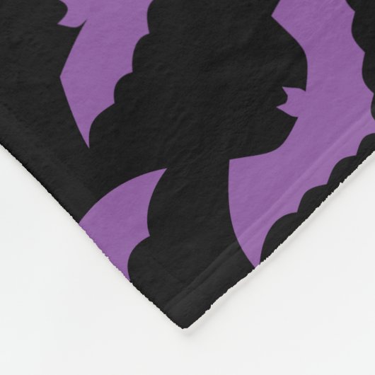 Pastel gothic spookvleermuizen paars zwart fleece deken (Hoek)