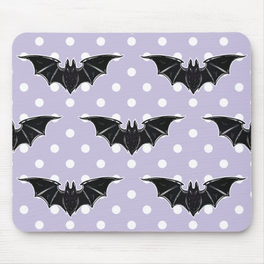 Pastel Gothic Spooky Cute Paarse Bat Kawaii Mousep Muismat (Voorkant)