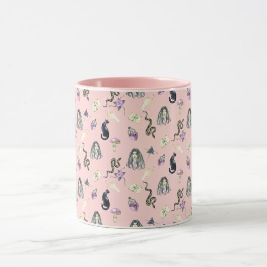 Pastel Gothic Story Pattern roze Mok (Midden)