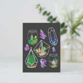 Pastel Gothic Succulent Cactus Kawaii Terrarium Briefkaart (Staand voorkant)