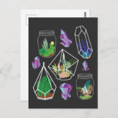 Pastel Gothic Succulent Cactus Kawaii Terrarium Briefkaart (Voorkant / Achterkant)