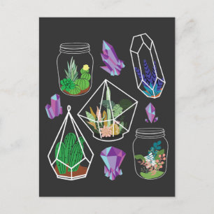 Pastel Gothic Succulent Cactus Kawaii Terrarium Briefkaart