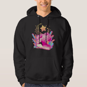 Pastel Gothic T-Rex Skull Crystal Crescent Moon Ae Hoodie