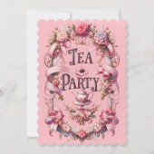 Pastel Gothic Tea Party Verjaardagsuitnodiging Kaart (Voorkant)