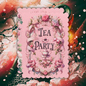 Pastel Gothic Tea Party Verjaardagsuitnodiging Kaart
