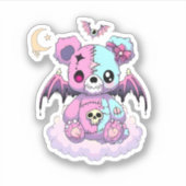 Pastel Gothic Teddy Bear Sticker (Voorkant)