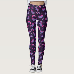 Pastel gothic unicorn regenboogheks leggings