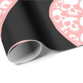 Pastel gothic valentijnen roze hart schedel cadeaupapier (Rol Hoek)