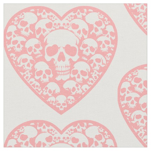 Pastel gothic valentijnen roze hart schedel stof (Close Up)