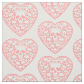 Pastel gothic valentijnen roze hart schedel stof (Swatch)