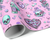 Pastel Gothic Valentijnsdag Gift Cadeaupapier (Rol Hoek)