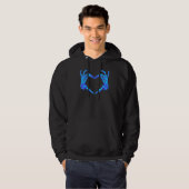 Pastel Gothic Vinger Hart Skelet Romantisch Emo Pu Hoodie (Voorkant volledig)