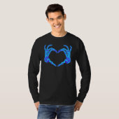 Pastel Gothic Vinger Hart Skelet Romantisch Emo Pu T-shirt (Voorkant volledig)