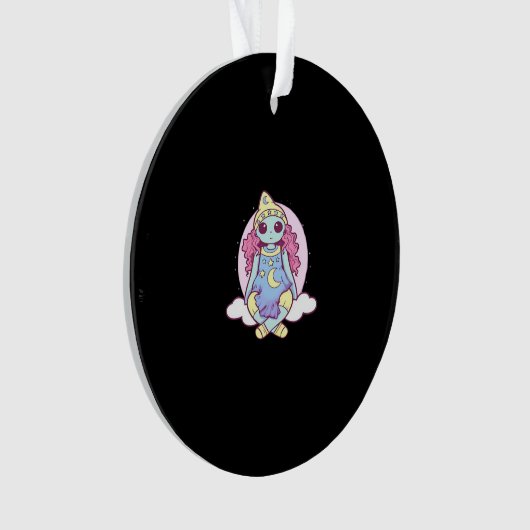 Pastel Gothic Whimsigoth Clown Ragdoll Ornament (voorkant)