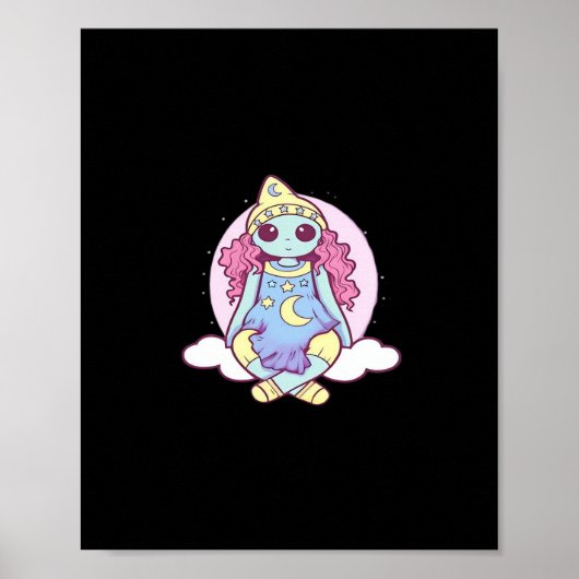 Pastel Gothic Whimsigoth Clown Ragdoll Poster (Voorkant)