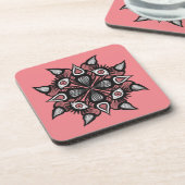 Pastel Gothic Witch Design - Zwart Roze Monster Bier Onderzetter (Linkerzijde)