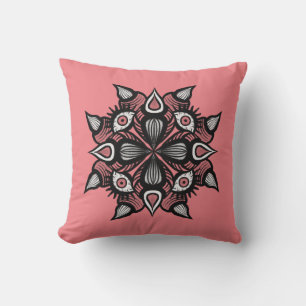 Pastel Gothic Witch Design - Zwart Roze Monster Kussen