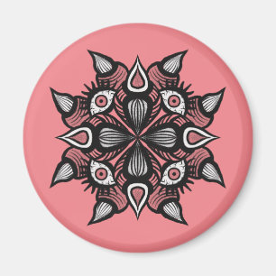 Pastel Gothic Witch Design - Zwart Roze Monster Magneet