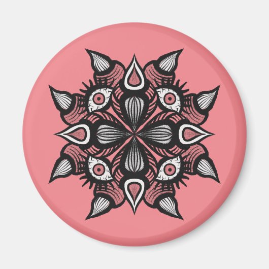 Pastel Gothic Witch Design - Zwart Roze Monster Magneet (Voorkant)