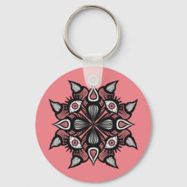 Pastel Gothic Witch Design - Zwart Roze Monster Sleutelhanger
