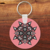 Pastel Gothic Witch Design - Zwart Roze Monster Sleutelhanger (Voorkant)