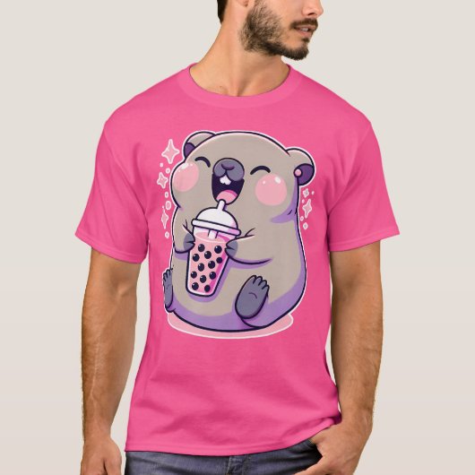 Pastel Gothic Wombat Bubble Tea T-shirt (Voorkant)