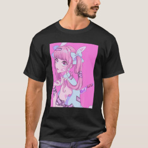 Pastel Gothic Yami Kawaii Menhera Roze esthetische T-shirt
