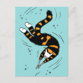 Pastel Gothic Zwemmelt Kat Skelet Briefkaart