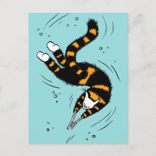 Pastel Gothic Zwemmelt Kat Skelet Briefkaart