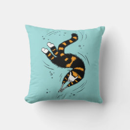 Pastel Gothic Zwemmelt Kat Skelet Kussen