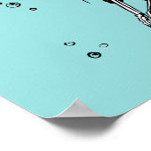 Pastel Gothic Zwemmelt Kat Skelet Poster (Hoek)