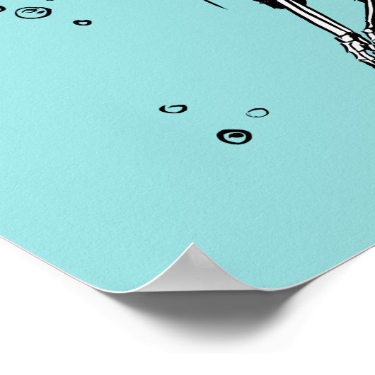 Pastel Gothic Zwemmelt Kat Skelet Poster (Hoek)