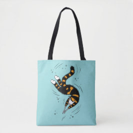 Pastel Gothic Zwemmelt Kat Skelet Tote Bag