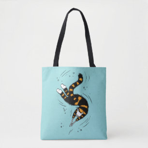 Pastel Gothic Zwemmelt Kat Skelet Tote Bag