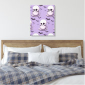 Pastel gothische schedel in theekop canvas afdruk (Insitu (Slaapkamer))