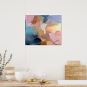 Pastel Goud Impasto Textuur Abstracte Kunst Poster (Keuken)