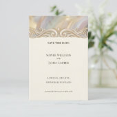 Pastel Gouden Art Deco Bewaar De Datum Save The Date (Staand voorkant)