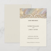 Pastel Gouden Art Deco Bewaar De Datum Save The Date (Voorkant / Achterkant)