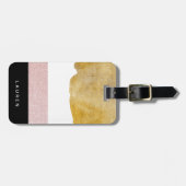 pastel gouden bagagelabel met monogram (Voorkant horizontaal)