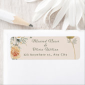 Pastel & Gouden Bloemen Bruiloftsinvitaties Etiket (Insitu)
